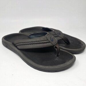 Olukai Hokua Flip Flops Sandals Men’s 10 M Brown Comfort Beach Casual